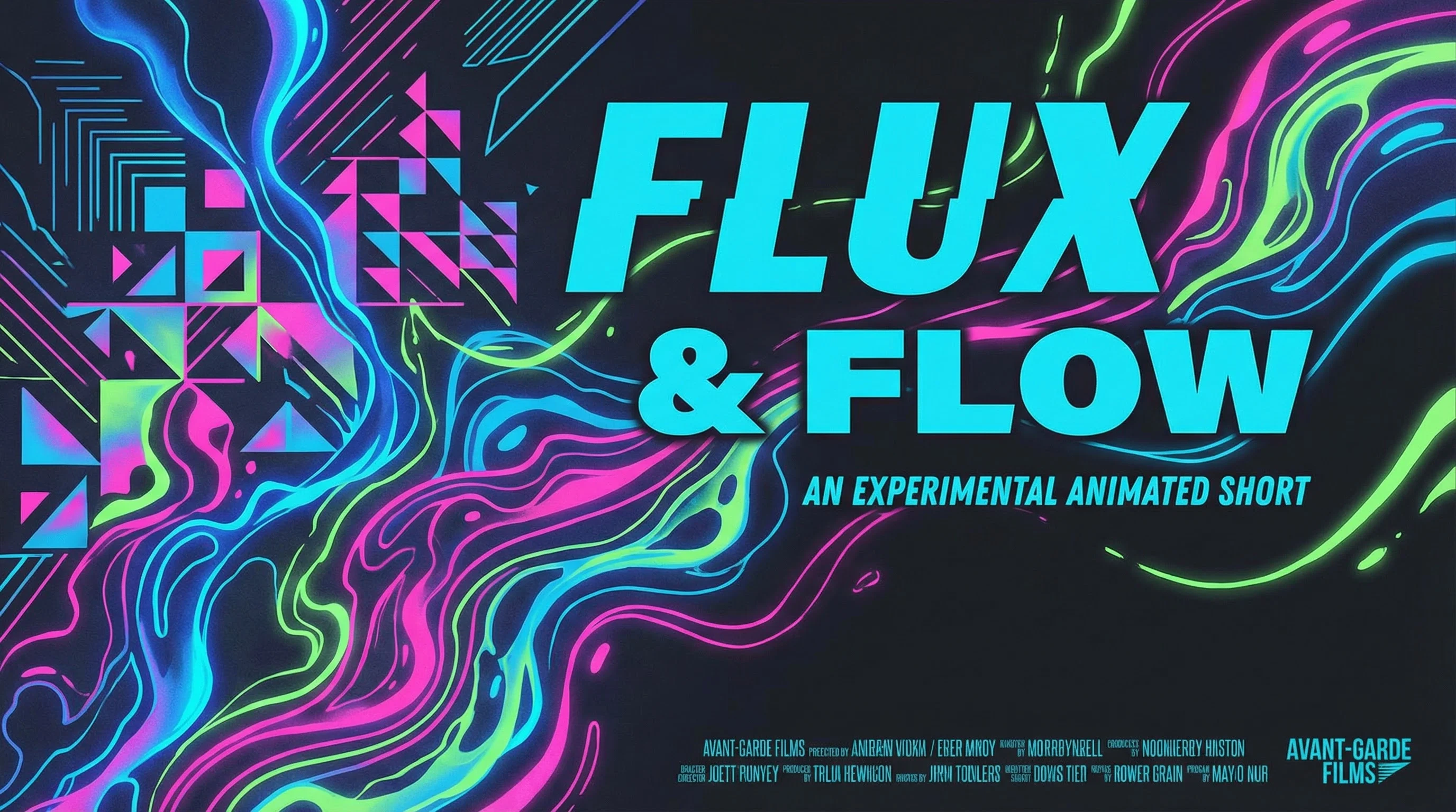 实验动画短片《流变》预告海报 - 抽象视觉实验动画