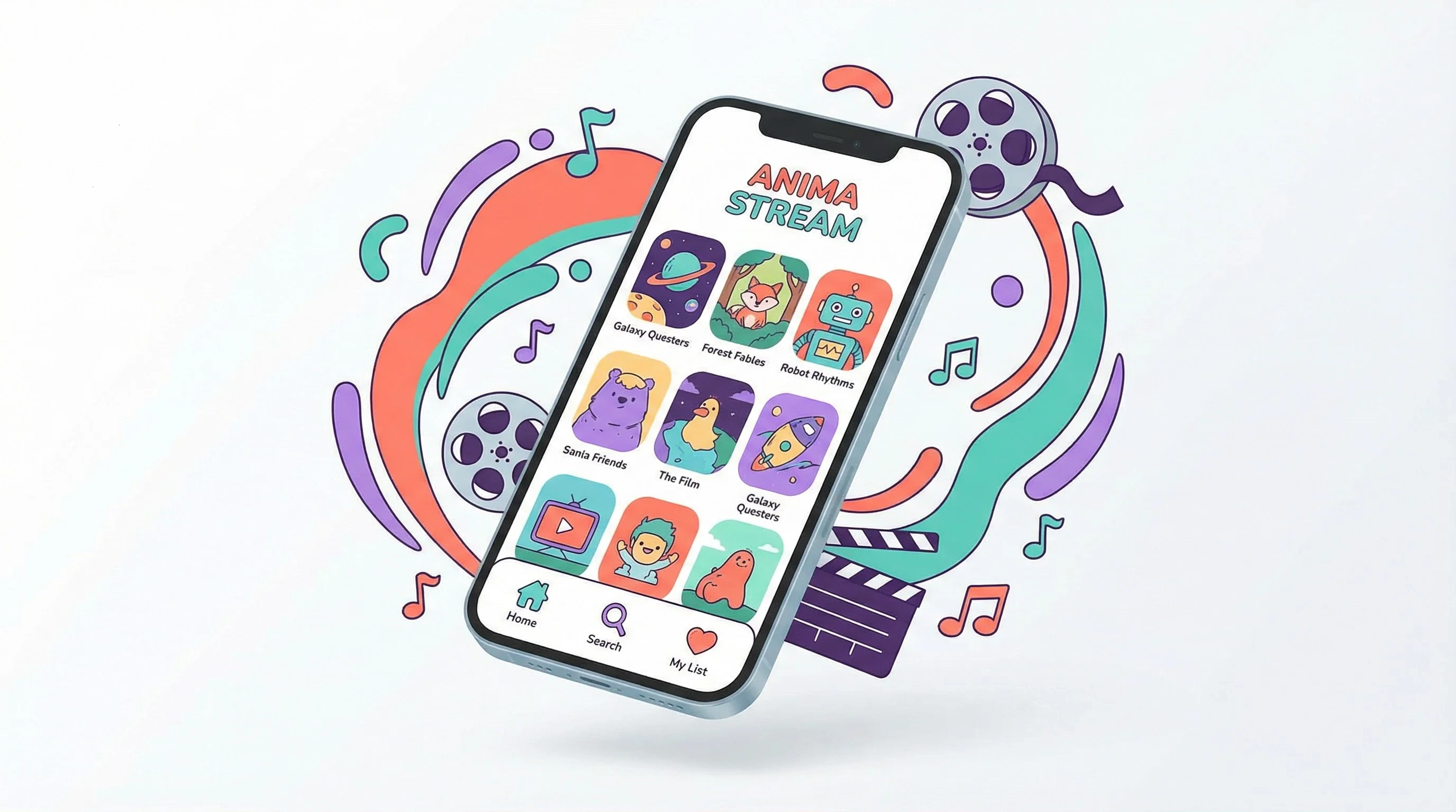 焕儿移动端APP界面展示 - 手机上浏览独立动画短片